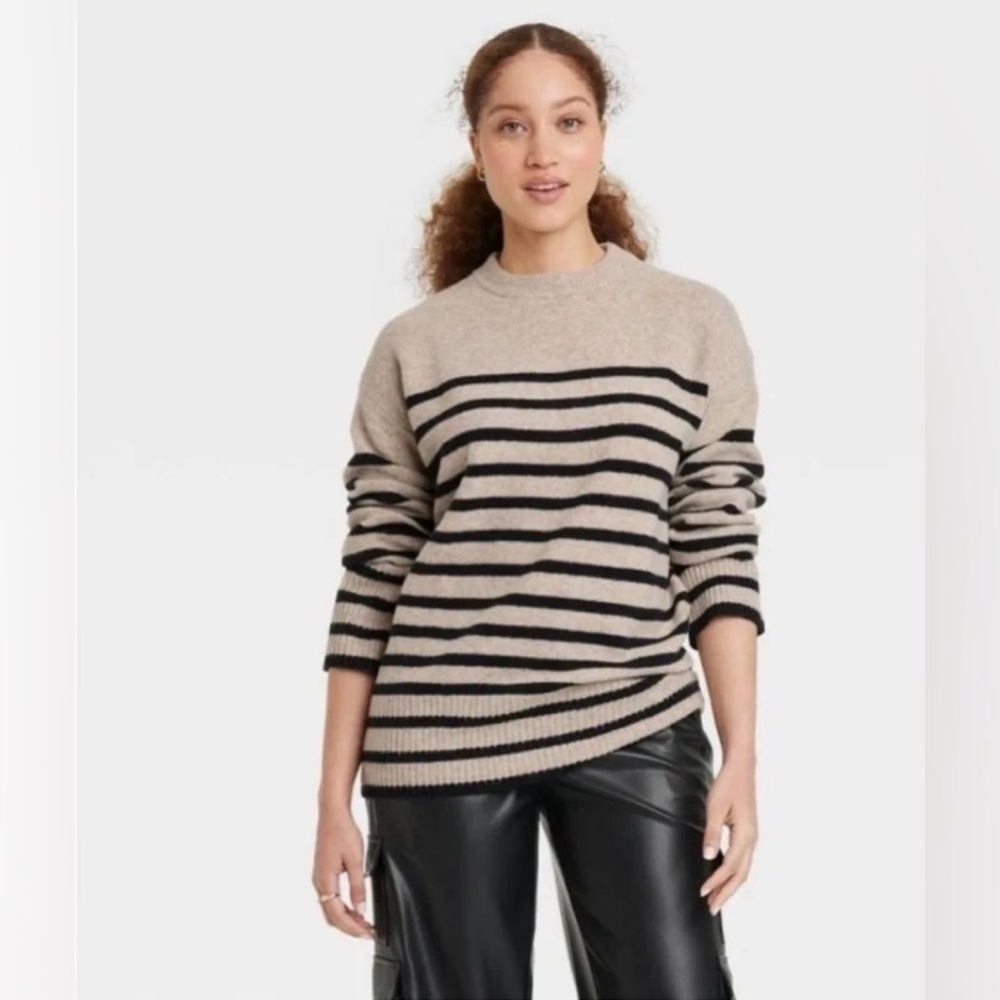 NWOT Striped Camel Sweater. Never Worn.